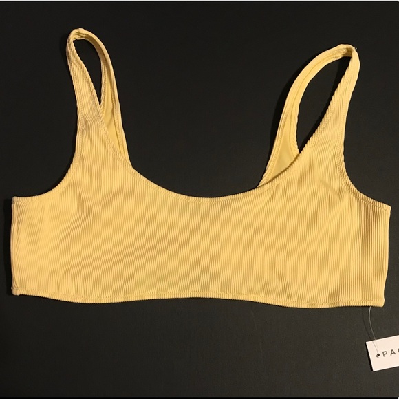 PacSun Other - NWT PacSun Yellow Ribbed Bikini Top 🌻